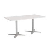 Mødebord DNA, Hvid 1600x800 mm rektangulær, Alugråt understel