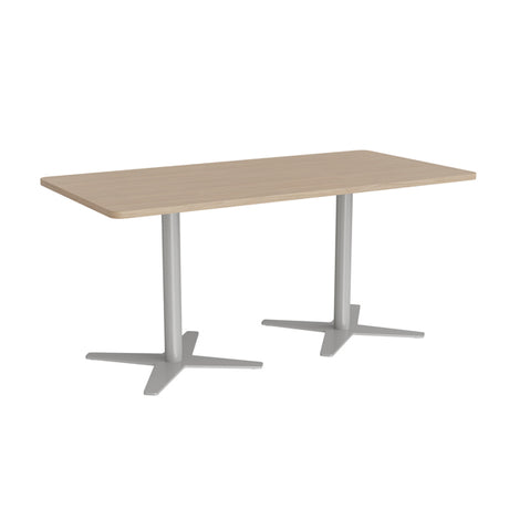 Mødebord DNA, Lys eg 1600x800 mm rektangulær, Alugråt understel