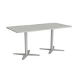 Mødebord DNA, Lys grå 1600x800 mm rektangulær, Alugråt understel