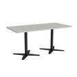 Mødebord DNA, Lys grå 1600x800 mm rektangulær, Sort understel