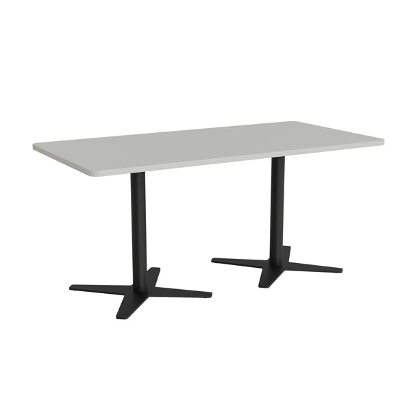 Mødebord DNA, Lys grå 1600x800 mm rektangulær, Sort understel