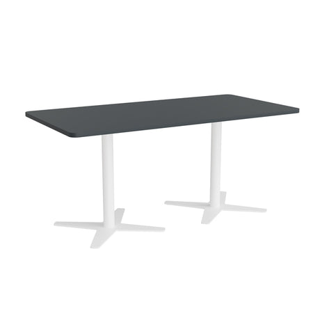 Mødebord DNA, Antracit 1600x800 mm rektangulær, Hvidt understel