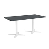 Mødebord DNA, Antracit 1600x800 mm rektangulær, Hvidt understel