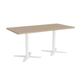 Mødebord DNA, Lys eg 1600x800 mm rektangulær, Hvidt understel