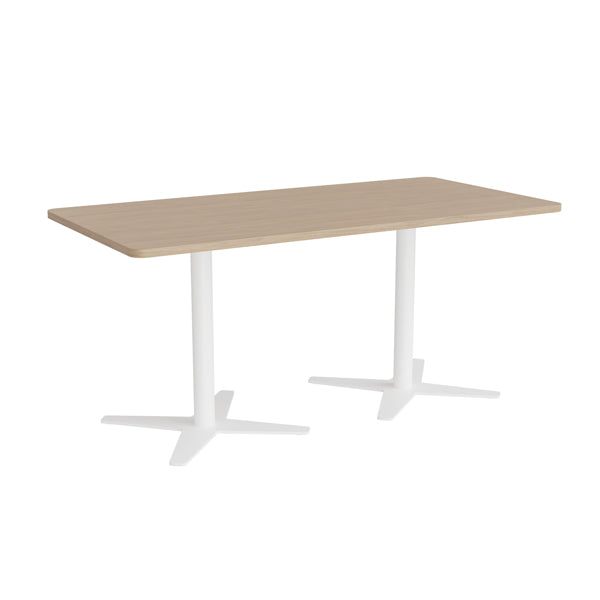 Mødebord DNA, Lys eg 1600x800 mm rektangulær, Hvidt understel
