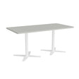 Mødebord DNA, Lys grå 1600x800 mm rektangulær, Hvidt understel