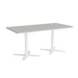 Mødebord DNA, Lys grå 1600x800 mm rektangulær, Hvidt understel