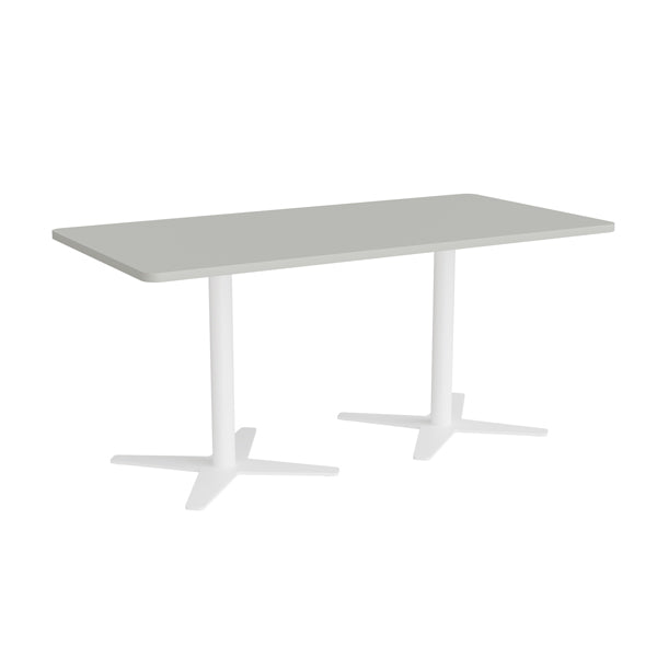 Mødebord DNA, Lys grå 1600x800 mm rektangulær, Hvidt understel