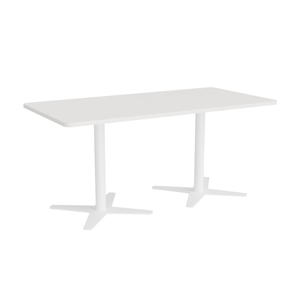 Mødebord DNA, Hvid 1600x800 mm rektangulær, Hvidt understel