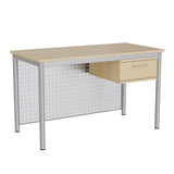 Lærerbord Combi 1200x600 mm Birk på alugrå understel