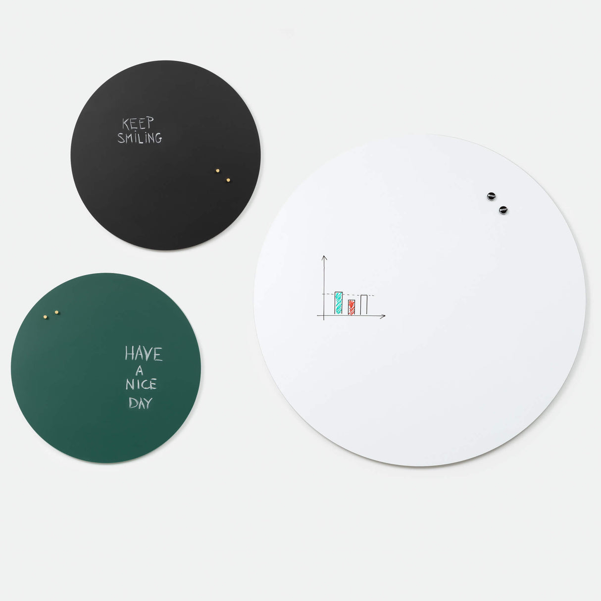 Cirkel 57 cm. Magnetisk, grøn kridttavle uden ramme