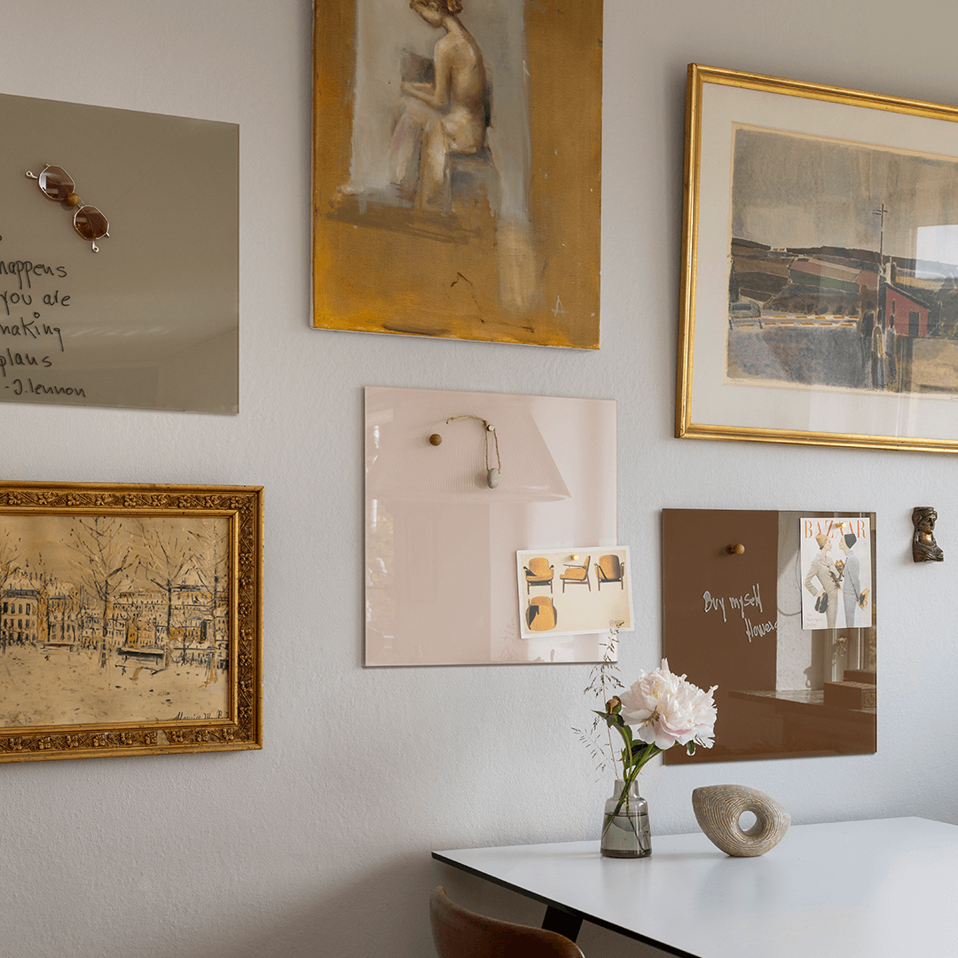 45 x 45 cm. Pudder Magnetisk Glastavle