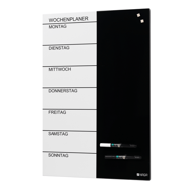 Naga A/S Magnetisk Stål ugetavle 60 x 40 cm. Tysk – Planlægningstavler (billede 1)