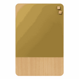 Guld træ tavle 40 | 40 x 60 cm. Mat glas guld/Egefiner Magnetisk tavle  | Officely