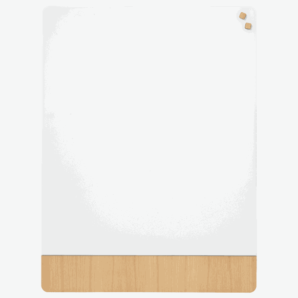 Mat glas tavle 90 x 120 | 90 x 120 cm. Mat glas hvid/Egefiner Magnetisk tavle  | Officely