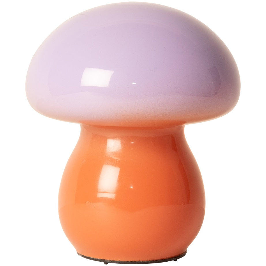 Mushroom lampe i glas, lilla/orange