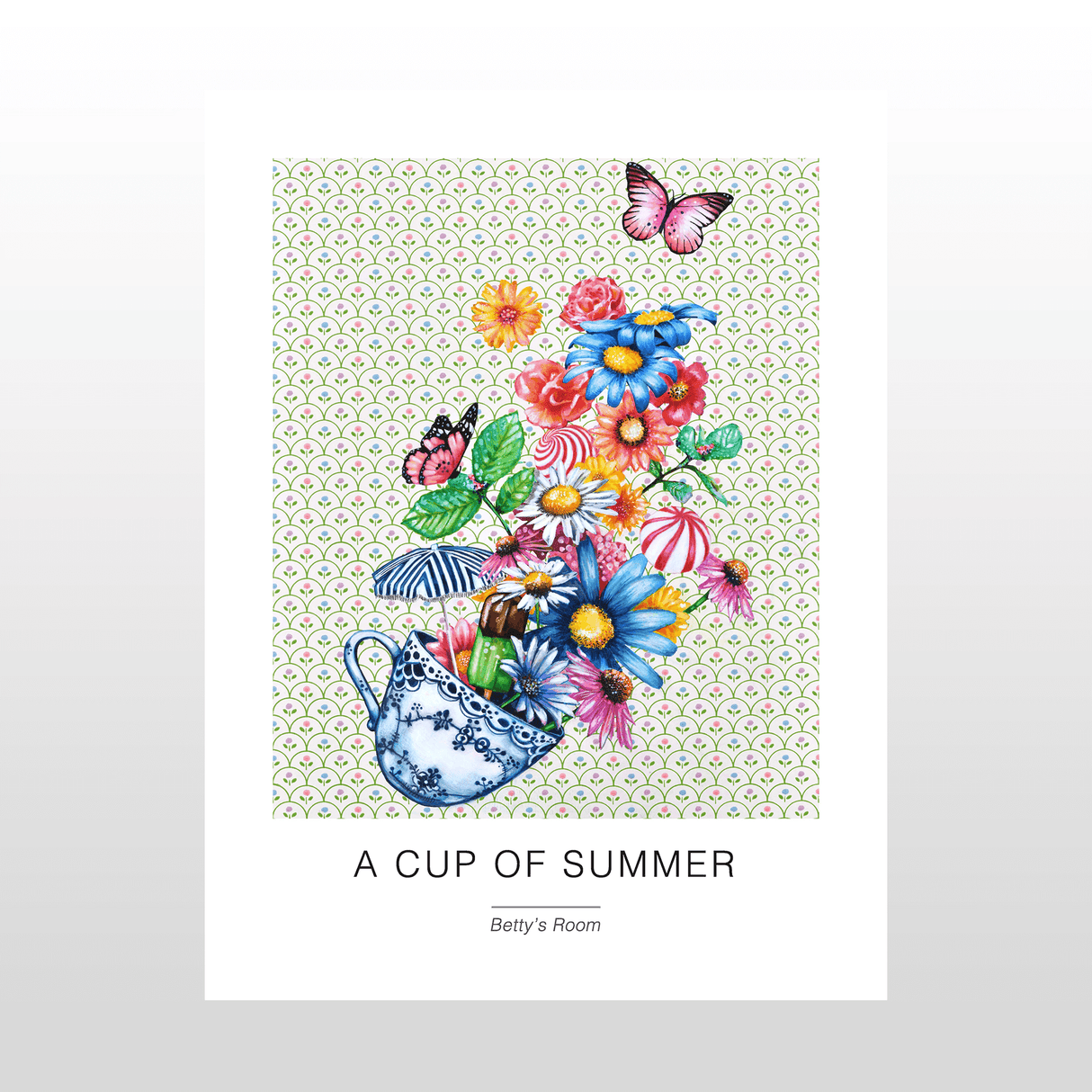 Kunstplakat  "A cup of summer" 30 x 40 cm.