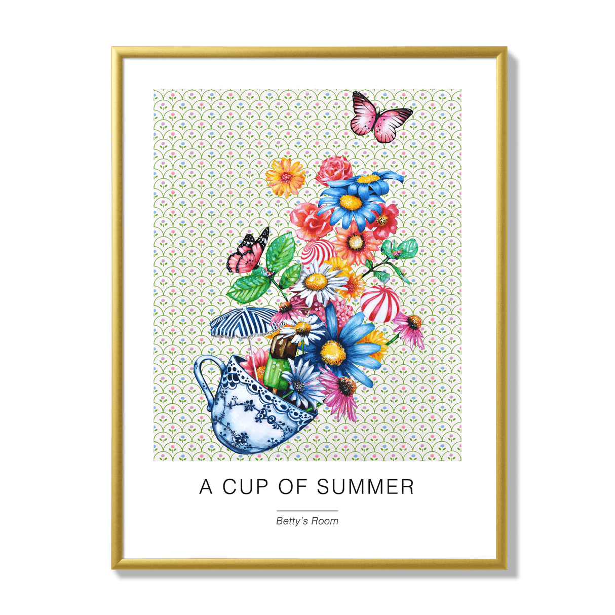 Poster a cup of summer 30x40cm gold frame 17115.png
