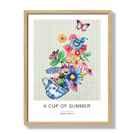 Poster a cup of summer 30x40cm oak frame 17115.png