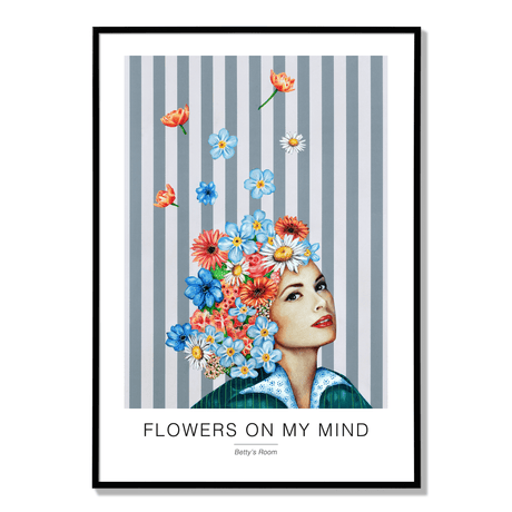 Poster flowers on my mind a2 black frame 17119.png