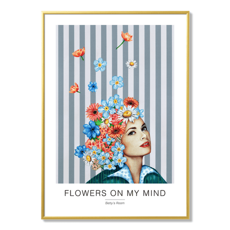 Poster flowers on my mind a2 gold frame 17119.png