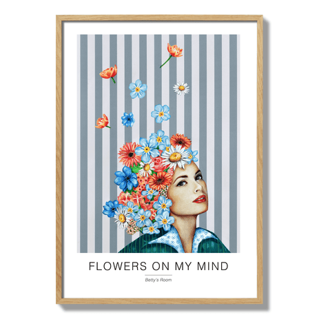 Poster flowers on my mind a2 oak frame 17119.png