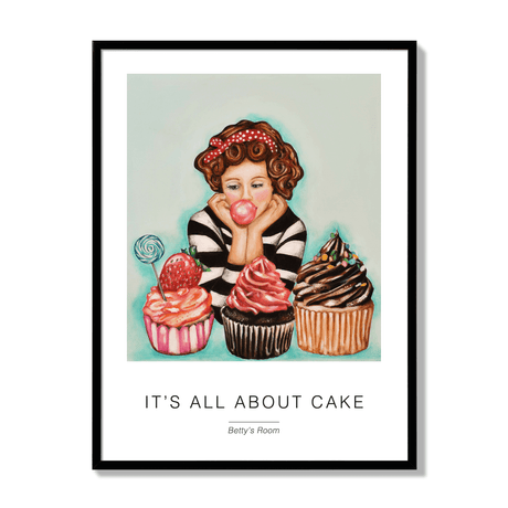 Poster its all about cake 30x40cm black frame 17108.png