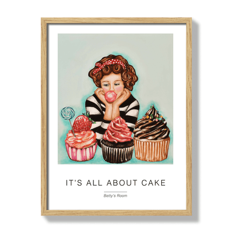 Poster its all about cake 30x40cm oak frame 17108.png