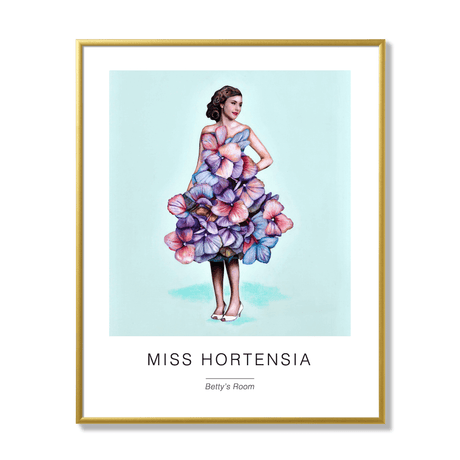 Poster miss hortensia 40x50cm gold frame 17105.png