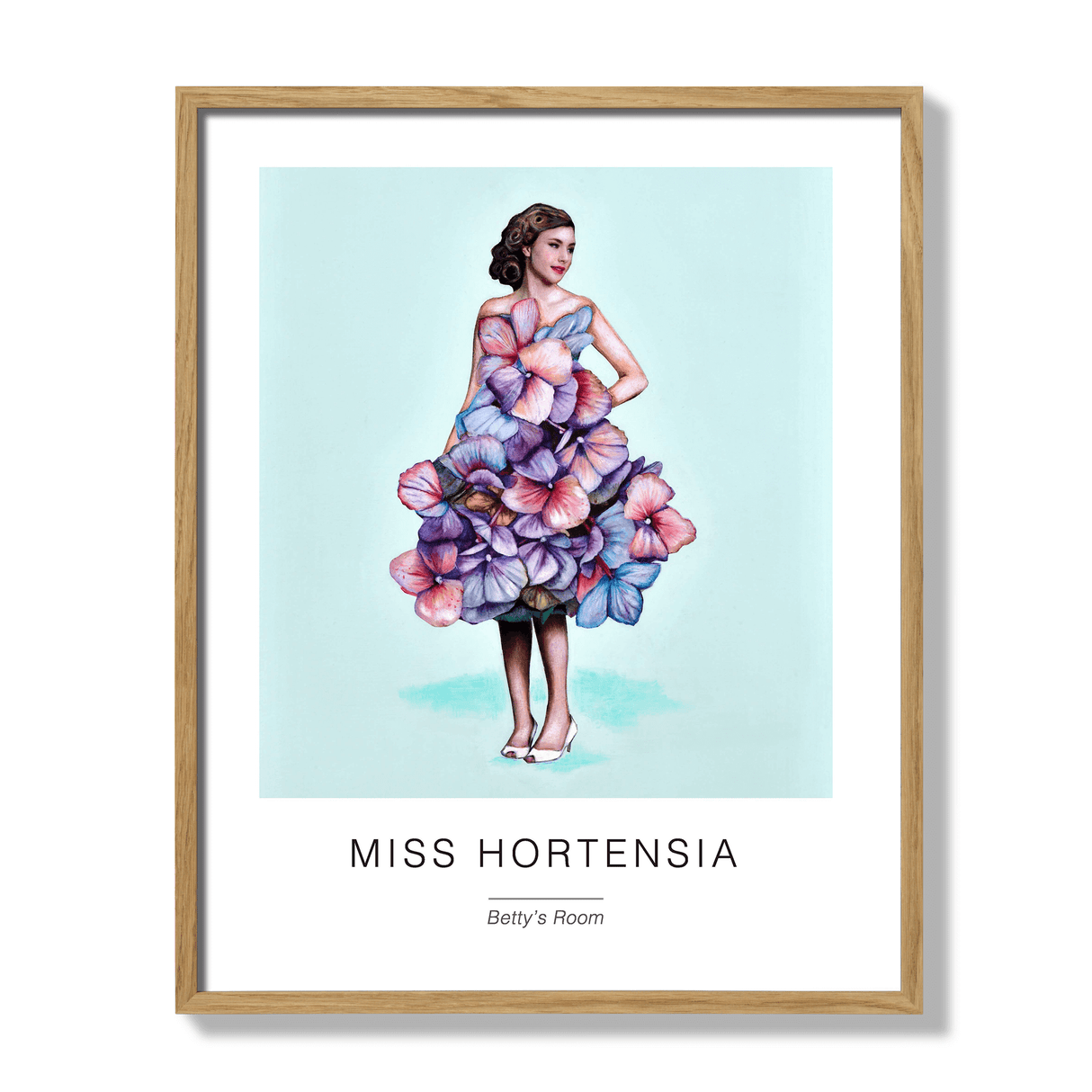 Poster miss hortensia 40x50cm oak frame 17105.png
