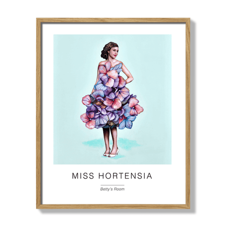 Poster miss hortensia 40x50cm oak frame 17105.png
