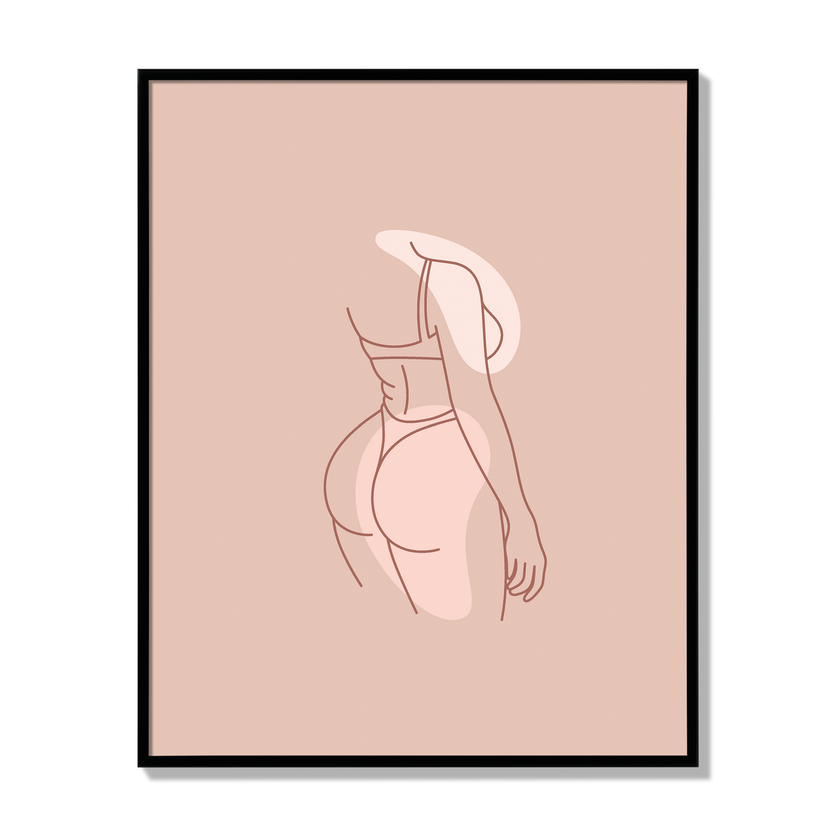 Poster silhouette woman rose 40x50cm black frame 17436 17028.png