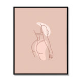 Poster silhouette woman rose 40x50cm black frame 17436 17028.png