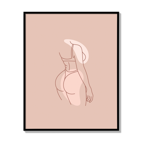 Poster silhouette woman rose 40x50cm black frame 17436 17028.png
