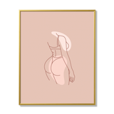 Poster silhouette woman rose 40x50cm gold frame 17436 17008.png
