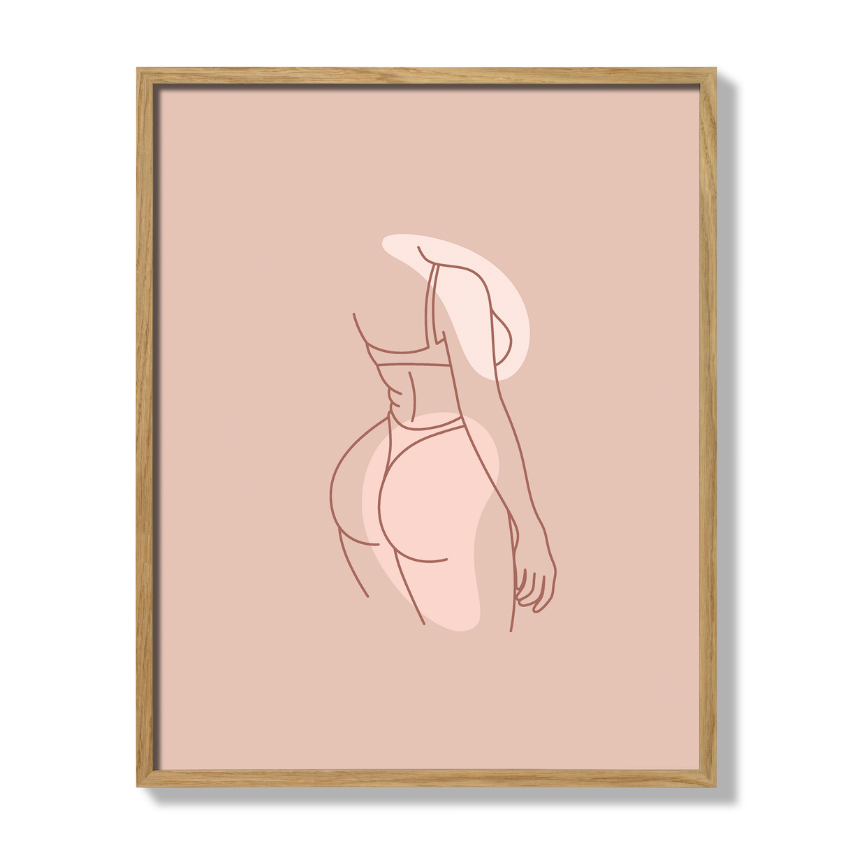 Poster silhouette woman rose 40x50cm oak frame 17436 17058.png