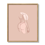 Poster silhouette woman rose 40x50cm oak frame 17436 17058.png
