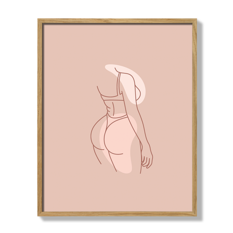 Poster silhouette woman rose 40x50cm oak frame 17436 17058.png