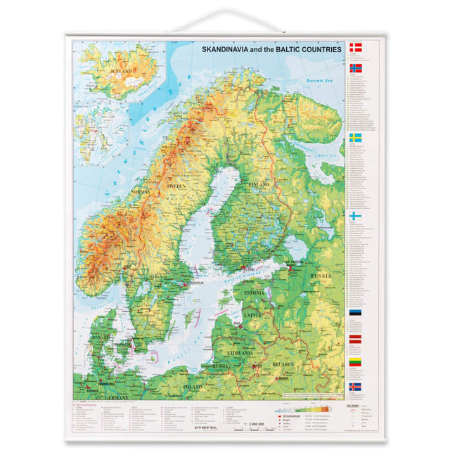 Skandinavien kort 97 x 67 | 97 x 67 cm. Skandinavisk kort  | Officely