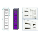 Postsorteringsskab 1x6 rum Grå dør D:400 mm – image 1