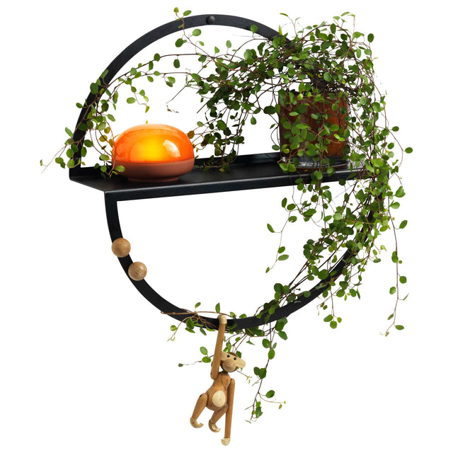 Sort hylde til planter | 35 cm, Cirkel hylde, Sort metal  | Officely