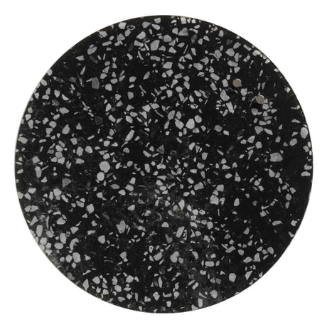 Sort med hvid Terrazzo Magnetisk glastavle | Cirkel 35 cm. Sort med hvid Terrazzo Magnetisk glastavle  | Officely