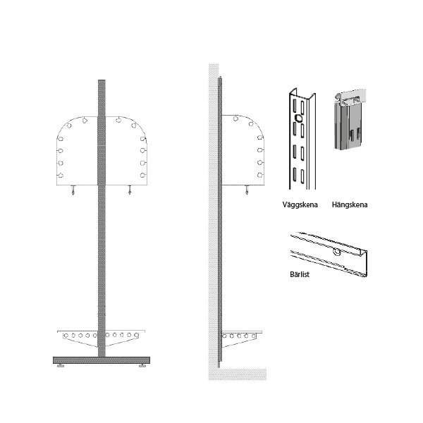 Børne garderobe Adde Kombination B, påbyg, bredde 750 mm 3 pladser