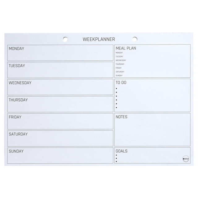 A4 Planlægnings blok, Ugeplan med noter, Engelsk – image 1