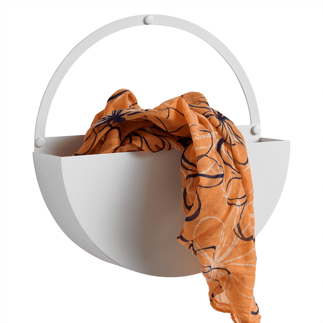 25 cm. Cirkel Opbevaringshylde, Hvid metal – image 1