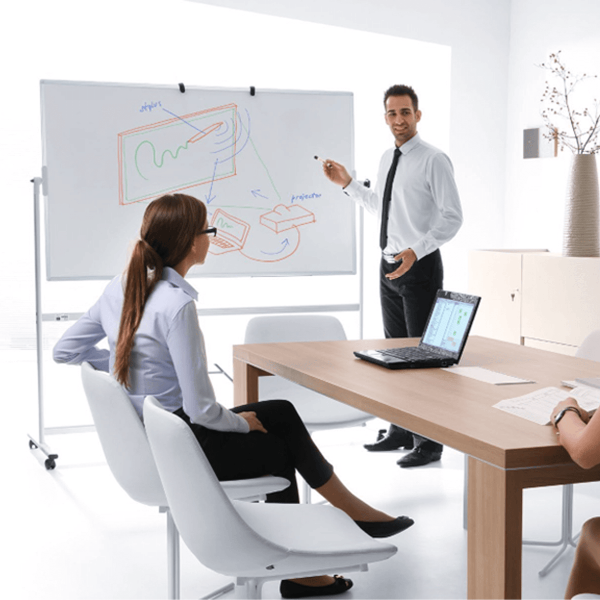 Dobbeltsidet mobil whiteboard tavle 150 x 100 cm. – image 3